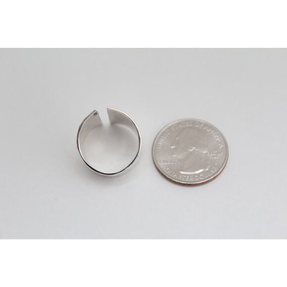 Sterling Silver Adjustable Hammered Shield Ring, Adjustable Hammered Shield Ring - Picture 7 of 9